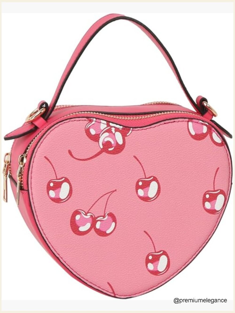 Heart Shaped Crossbody Bag - Vegan Leather Top Handle Purse